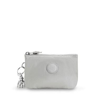 Bolsas Kipling Creativity Small Metallic Pouch Plateados | MX 2109XY